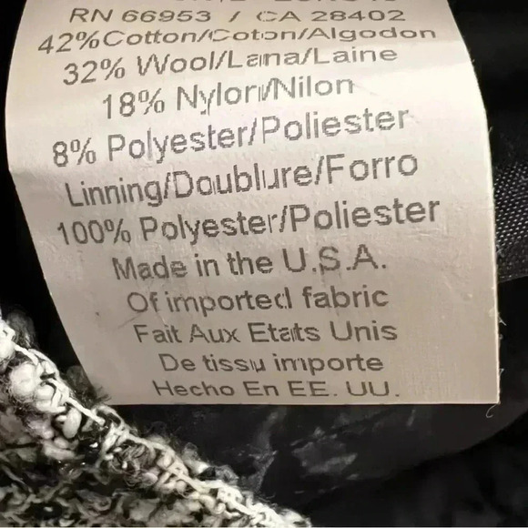 Size 8 Cynthia Steffe Skirt Black/White Wool Cotton Blend Black Lining - Picture 10 of 12